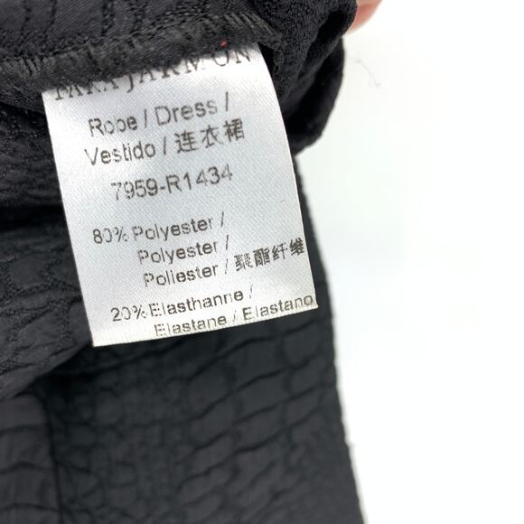 Tara Jarmon Dress Women's Size 38 US S Snake Embossed Sheath Solid Black - Picture 6 of 6